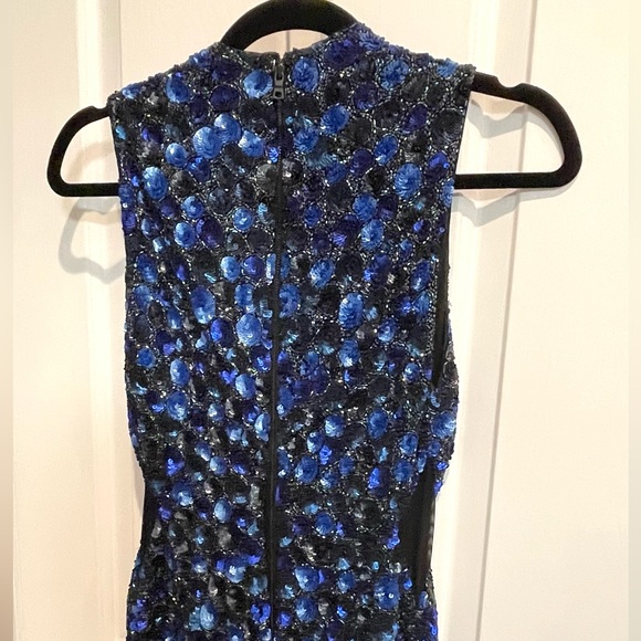 Alice + Olivia “Ivana” Blue Sequin & Beaded Midi Dress Size 4 - Picture 5 of 13